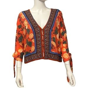 Free People Freshly Squeezed Boho Printed Top